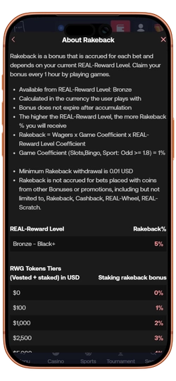 Realbet Casino RakeBack