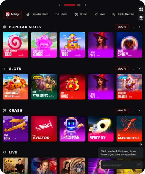 Realbet Casino Section